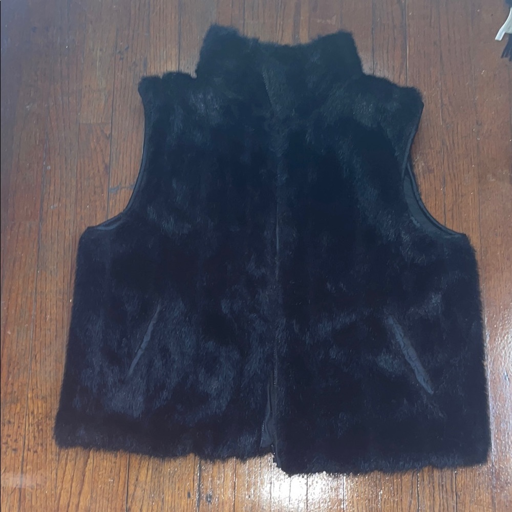 Black Faux Fur Vest